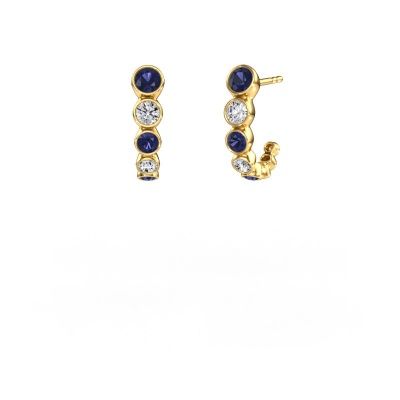 Clous d'oreilles Suzie 585 or jaune saphir 3.8 mm