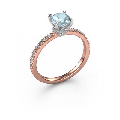 Bague de fiançailles Crystal CUS 4 585 or rose aigue-marine 5.5 mm