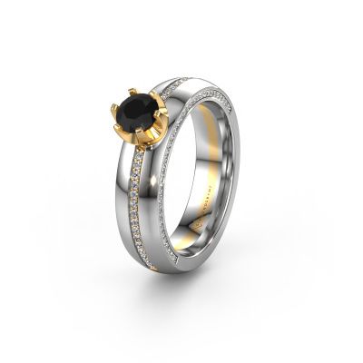 Weddings ring WH0416L25E 585 gold black diamond ±0.20x0.1in