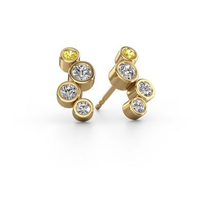 Stud earrings Marlys 2 585 gold yellow sapphire 2.5 mm