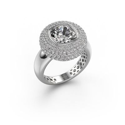 Bague Keshia 950 platine diamant synthétique 3.803 crt