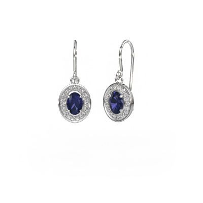 Drop earrings Layne 1 950 platinum sapphire 6.5x4.5 mm