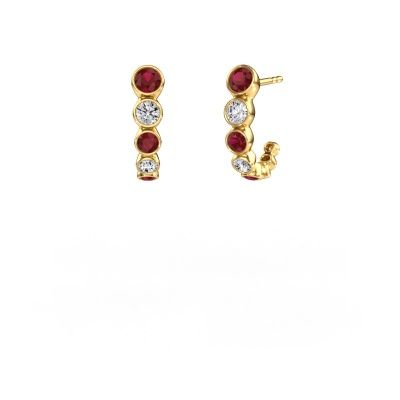 Clous d'oreilles Suzie 585 or jaune rubis 3.8 mm
