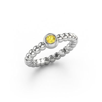 Stackable ring Dini 950 platinum yellow sapphire 3 mm