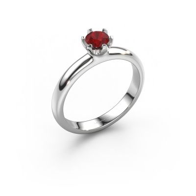 Engagement ring Lorretta 950 platinum ruby 4.7 mm