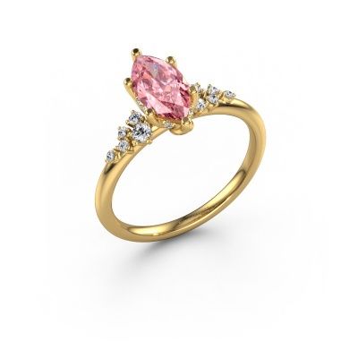 Engagement ring Emma MRQ 585 gold pink lab grown diamond 10x5 mm