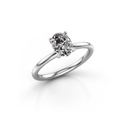 Bague de fiançailles Crystal OVL 1 585 or blanc diamant 1.00 crt
