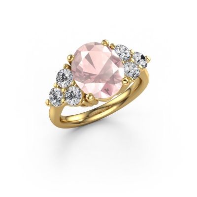 Engagement ring Serenity OVL 585 gold morganite champagne 11x9 mm
