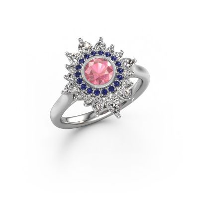 Engagement ring Tianna 950 platinum tourmaline pink 5 mm