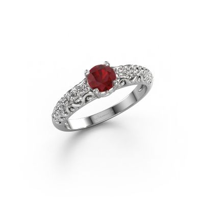Engagement ring Mellie 950 platinum ruby 5 mm