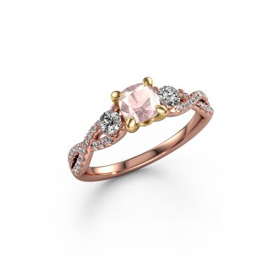Engagement ring Marilou CUS 585 rose gold morganite champagne 5 mm