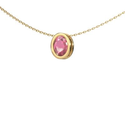 Pendant Lavon OVL 585 gold tourmaline pink 7,5x5,5 mm