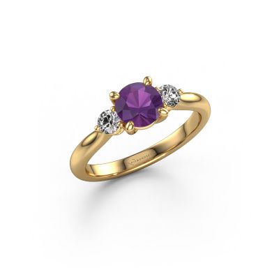 Engagement ring Lieselot RND 585 gold amethyst 6.5 mm