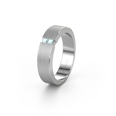 Wedding ring WH2136L15E 585 white gold aquamarine ±0.20x0.1in
