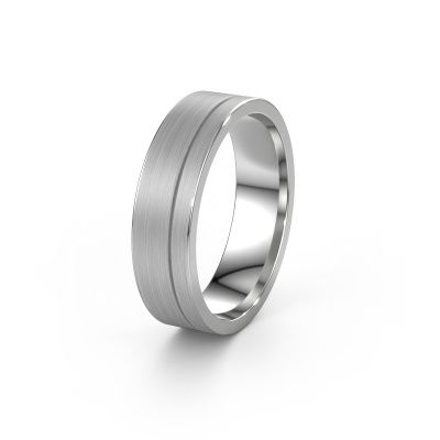 Wedding ring WH0300M16AM 585 white gold ±0.24x0.07 in