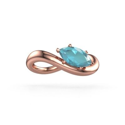 Verlobungsring Chloe MRQ 585 Roségold Blau Topas 10x5 mm