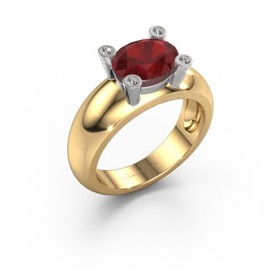 Ring Tamara OVL 585 gold ruby 9x7 mm