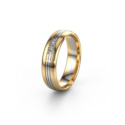 Trouwring WH0405L35X 585 goud lab-grown diamant ±5x1.5 mm