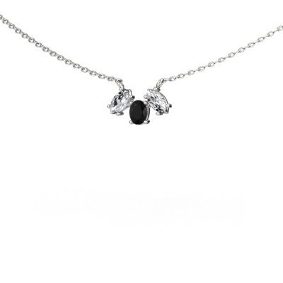 Ketting Rachal 585 witgoud zwarte diamant 0.46 crt