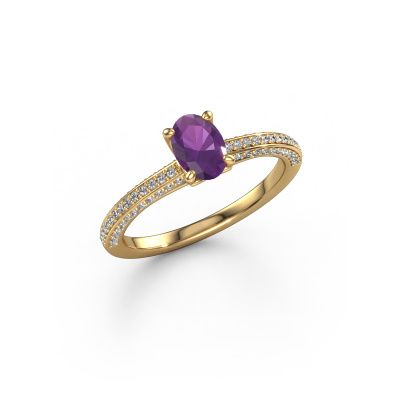 Engagement ring Elenore ovl 585 gold amethyst 6.5x4.5 mm