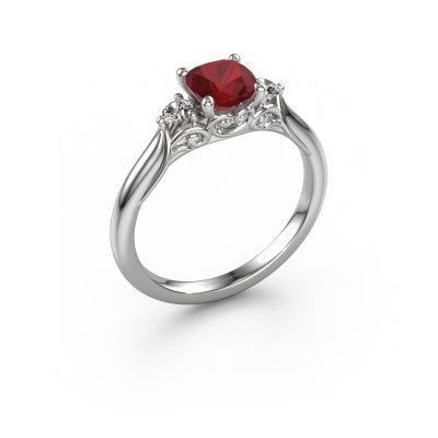 Engagement ring Laurian CUS 950 platinum ruby 5.5 mm