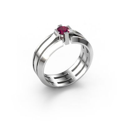 Men's ring Sem 950 platinum rhodolite 4.7 mm