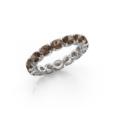 Ring Vivienne OVL 4x3 585 white gold smokey quartz 4x3 mm