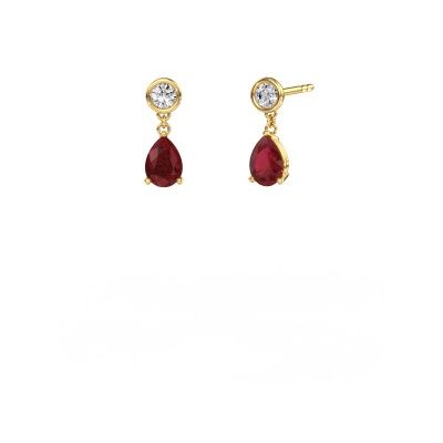 Pendants d'oreilles Lacey PER 585 or jaune rubis 7x5 mm