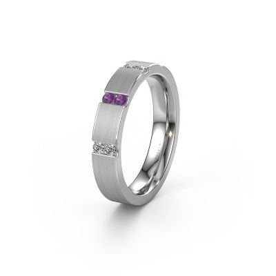 Wedding ring WH2133L14BM 950 platinum amethyst ±0.16x0.09in
