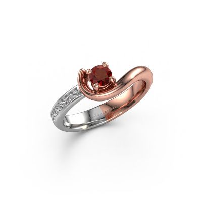 Bague de fiançailles Ceylin 585 or rose grenat 4 mm