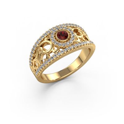 Ring Lavona 585 gold garnet 3.4 mm