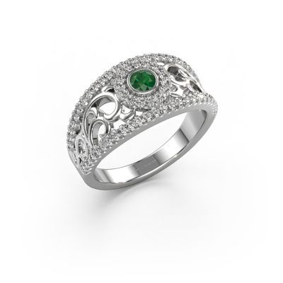 Ring Lavona 950 platinum emerald 3.4 mm