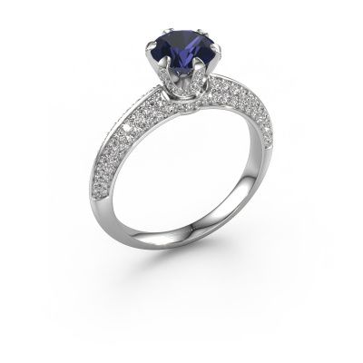 Engagement ring Abby 585 white gold sapphire 6.5 mm