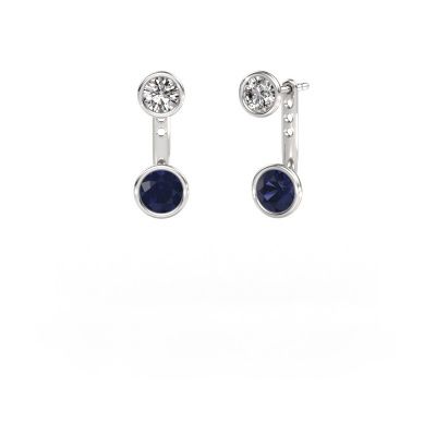 Boucles d'oreilles Halle 585 or blanc saphir 6 mm