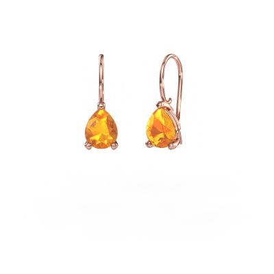 Pendants d'oreilles Cleo PER 585 or rose citrine 8x6 mm