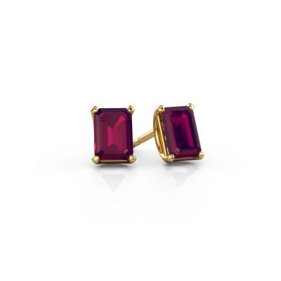 Clous d'oreilles Sam EME 585 or jaune rhodolite 7x5 mm