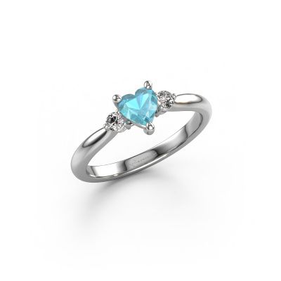 Engagement ring Lieselot HRT 585 white gold blue topaz 5 mm