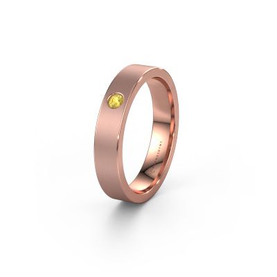 Wedding ring WH0101L14AM 585 rose gold yellow sapphire ±0.16x0.07 in