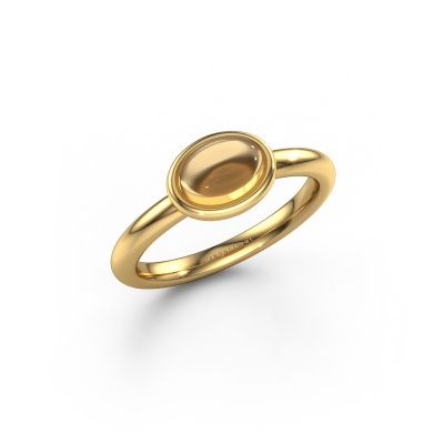 Ring Blossom OVL 585 goud citrien 7x5 mm