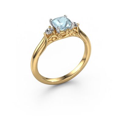 Engagement ring Laurian CUS 585 gold aquamarine 5.5 mm