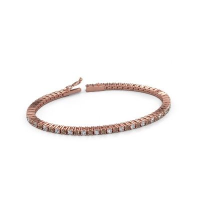 Tennis bracelet Karin 2.4 mm 585 rose gold brown diamond 3.41 crt