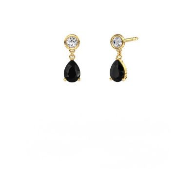 Pendants d'oreilles Lacey PER 585 or jaune diamant noir 2.30 crt