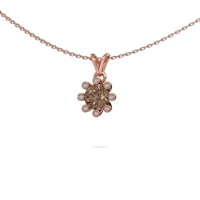 Pendentif Carola 3 585 or rose diamant brun 0.80 crt
