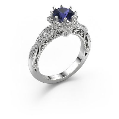 Engagement ring Lysanne 950 platinum sapphire 6.5 mm