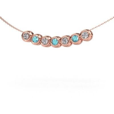 Necklace Kim 7 585 rose gold blue topaz 3.4 mm