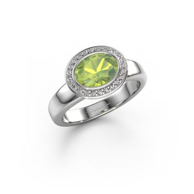 Ring Salena 950 platinum peridot 8x6 mm