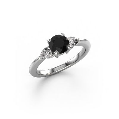 Engagement ring Chanou RND 950 platinum black diamond 1.38 crt