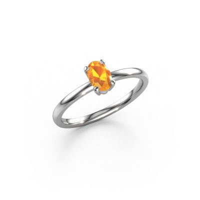 Bague de fiançailles Lynelle 1 950 platine citrine 6x4 mm