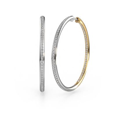 Creolen Sina 35mm 585 witgoud lab-grown diamant 1.018 crt