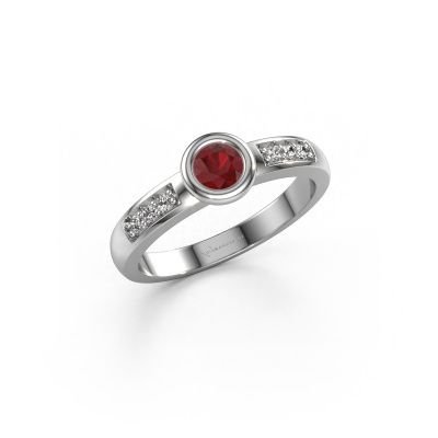 Engagement ring Lieke 585 white gold ruby 4 mm